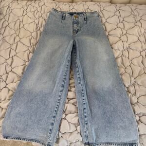 Zara Z1975 High Rise Wide Leg Crop Jean